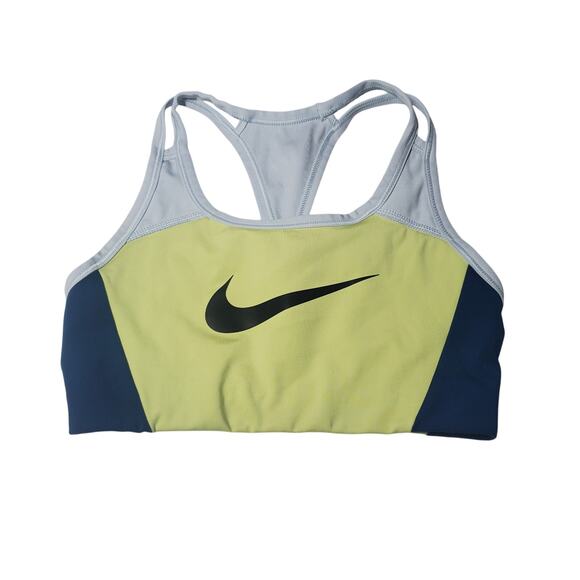 Nike Women's Swoosh Colorblock Medium Support Sports Bra XS Blue Green Mesh - Picture 3 of 8